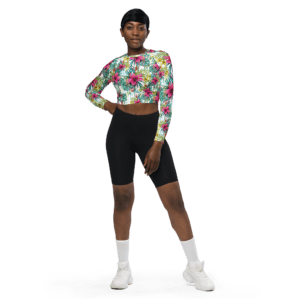 Recycled long-sleeve crop top